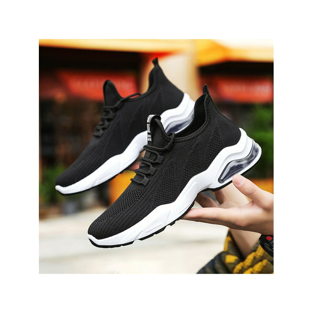 MENS SHOCK ABSORBING RUNNING TRAINERS CASUAL LACE GYM WALKING SPORTS SHOES SIZE